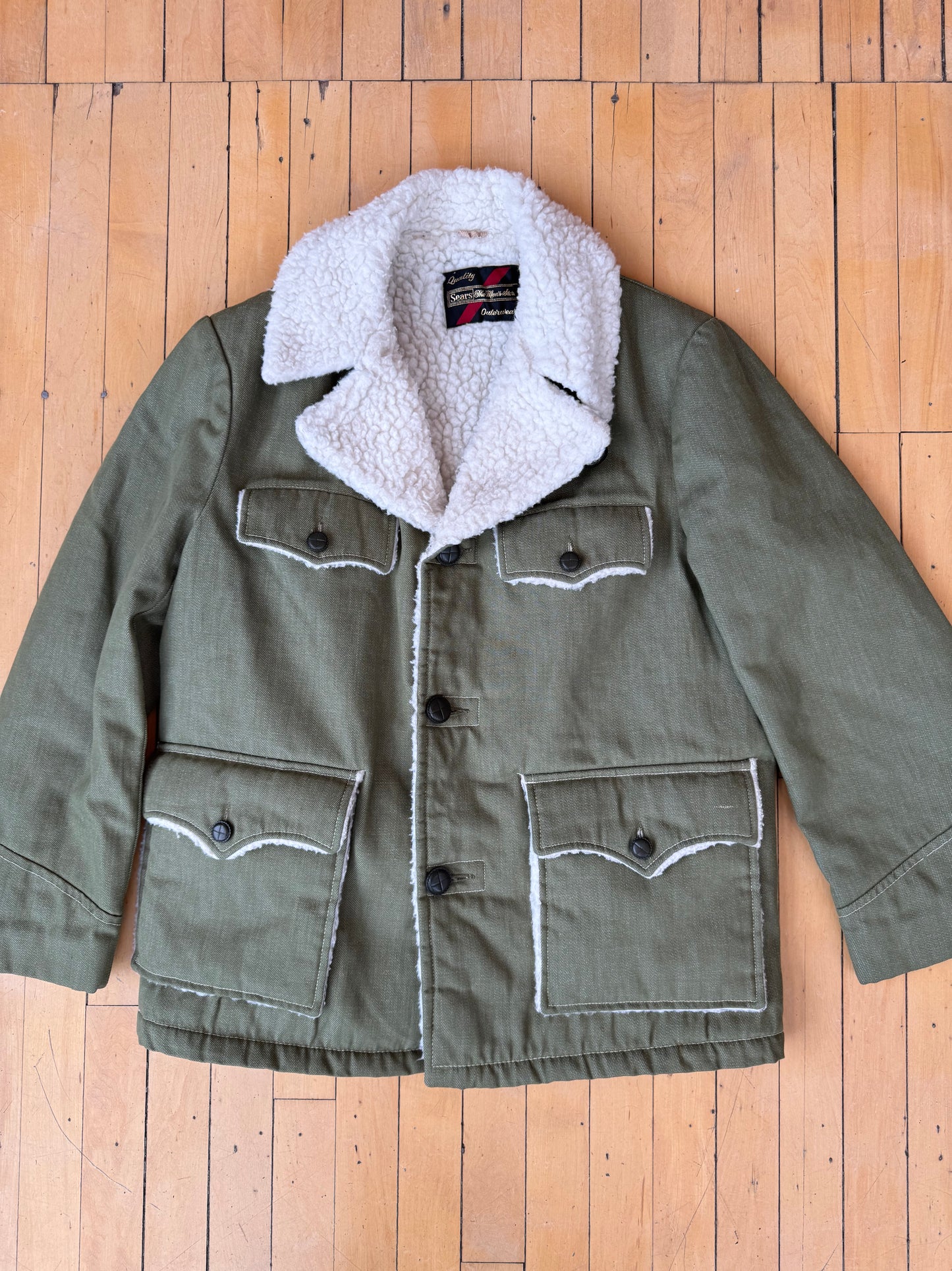 VINTAGE SHERPA LINED BARN JACKET (40)(R)