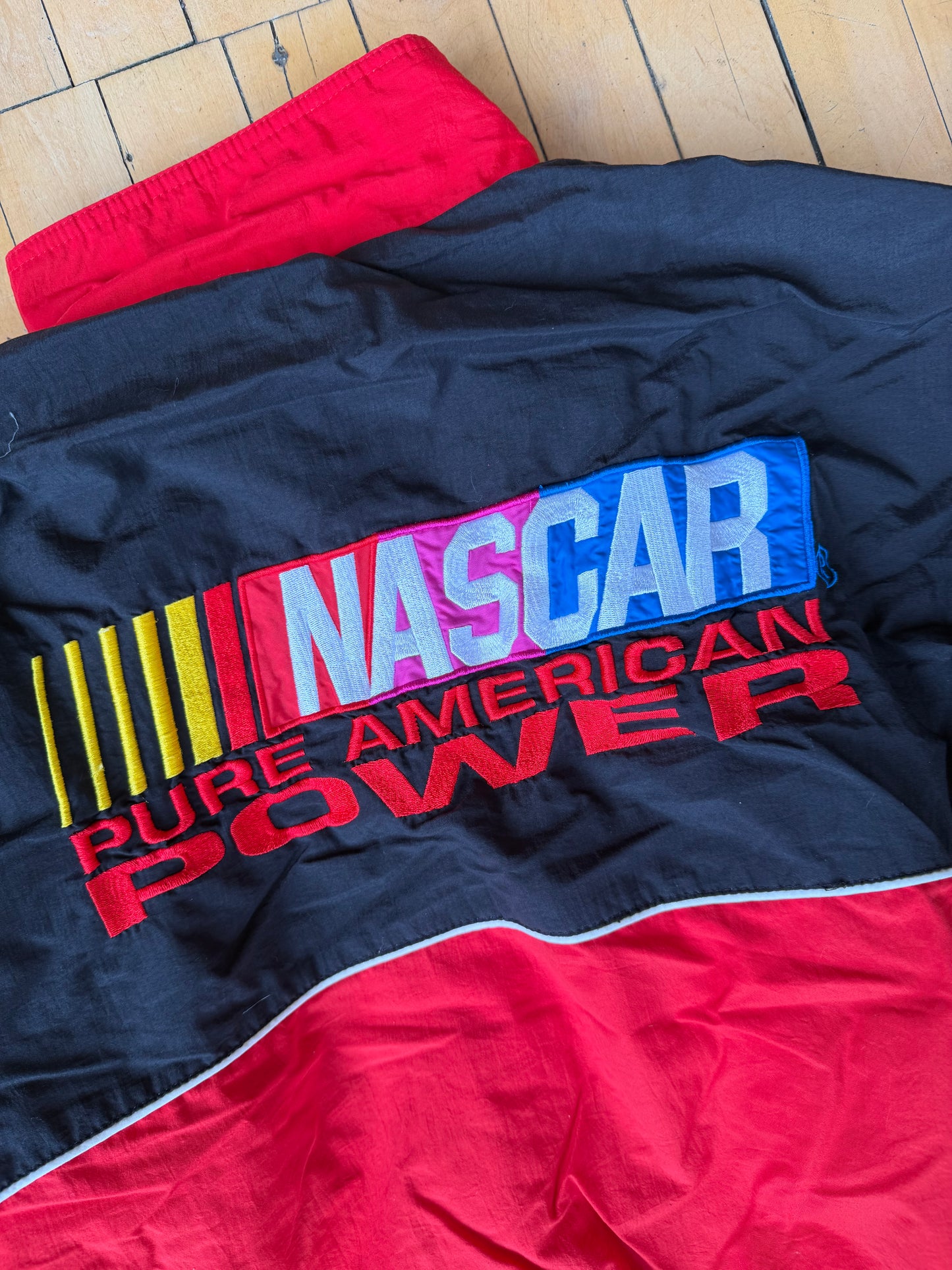 VINTAGE NASCAR CHECKERED FLAG JACKET (M)