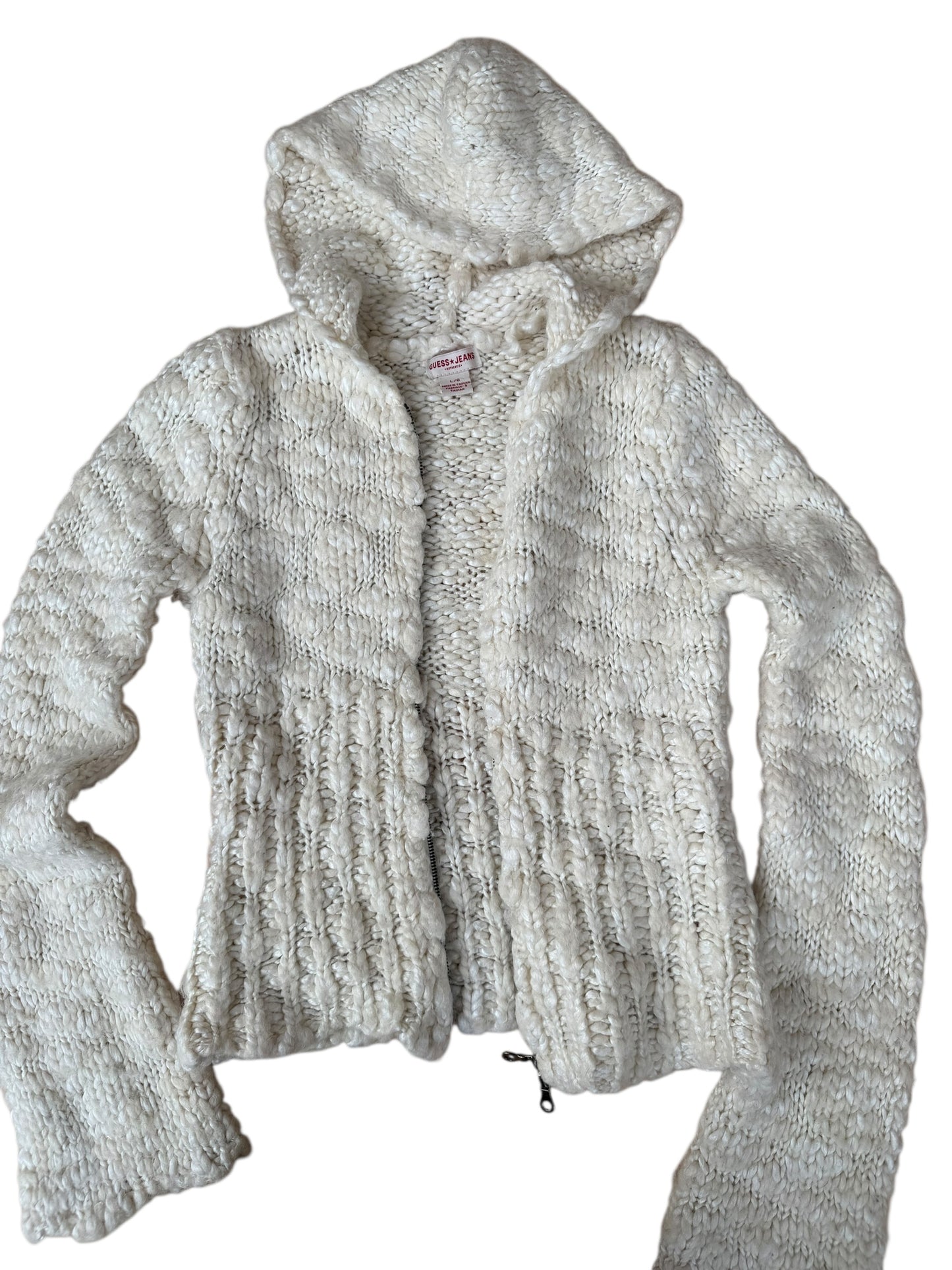 VINTAGE GUESS JEANS WOOL BLEND KNIT ZIP UP (L)
