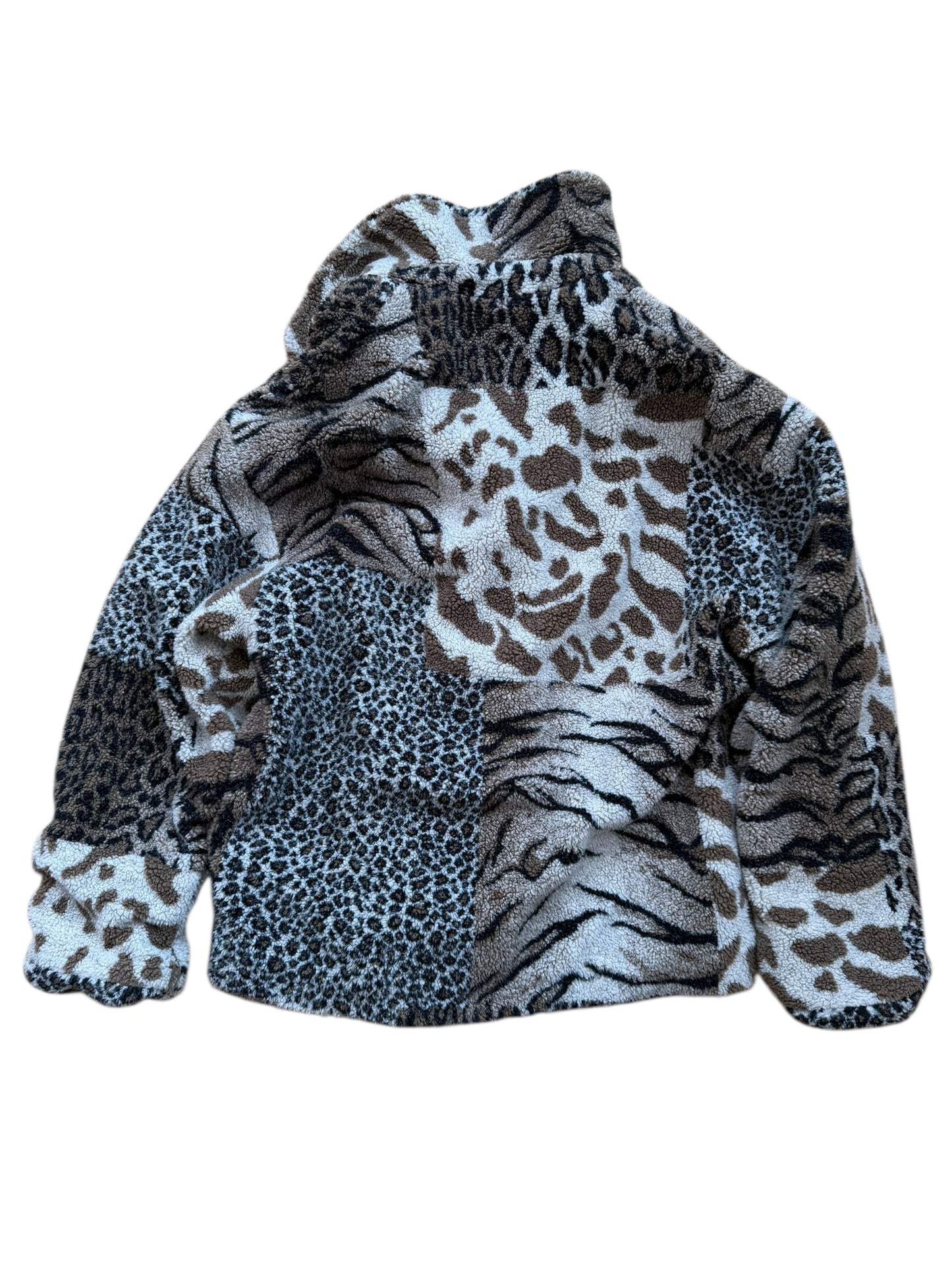 VINTAGE IZZI ANIMAL PRINT SHERPA JACKET (S)