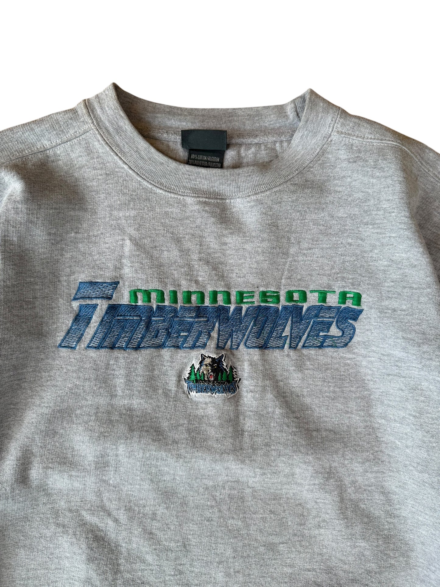 VINTAGE TIMBERWOLVES EMBROIDERED CREW (XL)