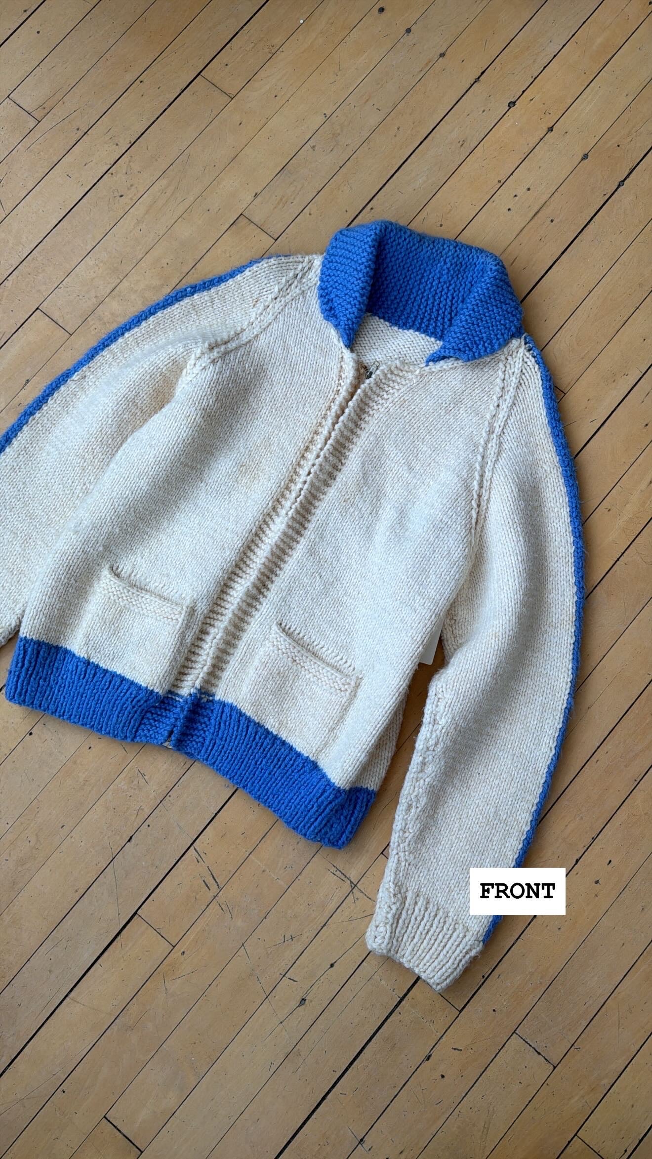 VINTAGE COCHIWAN KNIT CAR SWEATER (S/M)