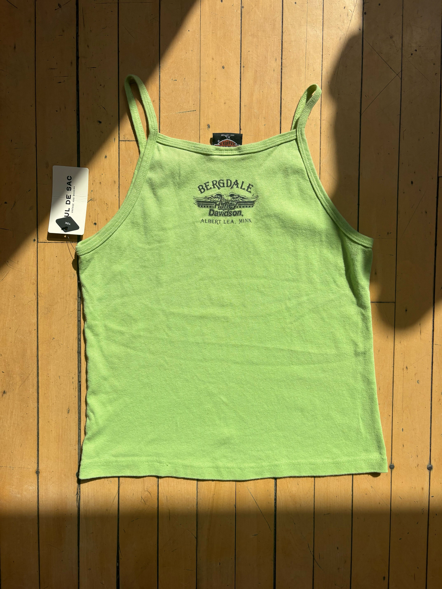 2000 Y2K VINTAGE HARLEY DAVIDSON LIME GREEN TANK (XL)