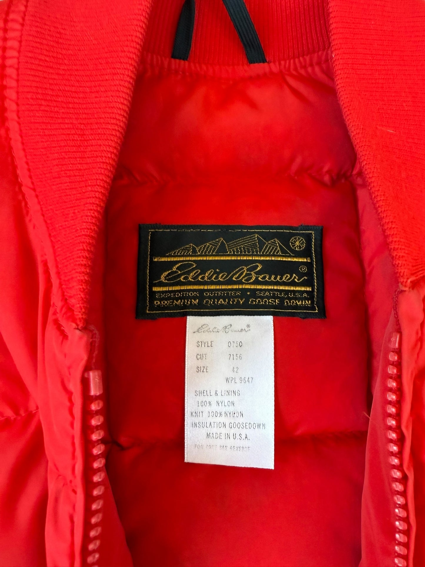 80'S VINTAGE EDDIE BAUER RED GOOSE DOWN VEST (42)