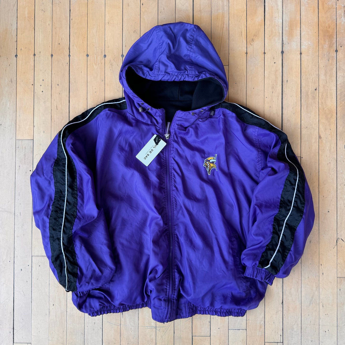 VINTAGE REEBOK VIKINGS REVERSIBLE HOODIE JACKET (XXL)