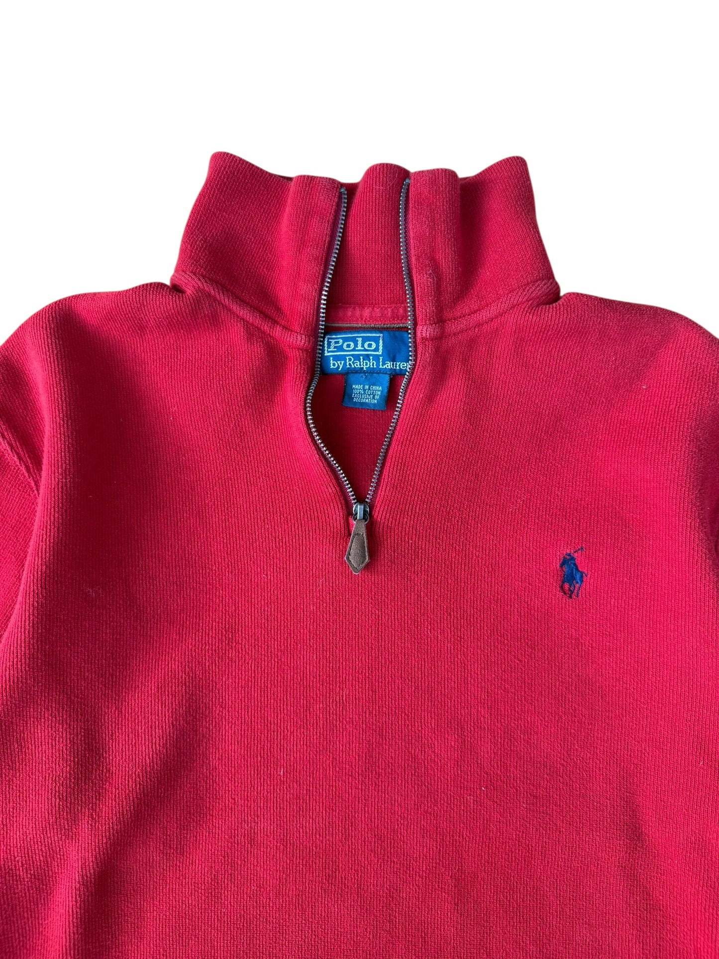 VINTAGE POLO RALPH LAUREN RED QUARTER ZIP (M)