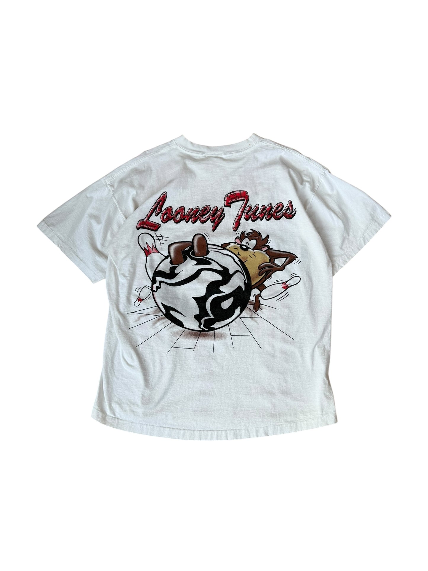 1996 VINTAGE TAZ BOWLING JERSEY TEE (L/XL)