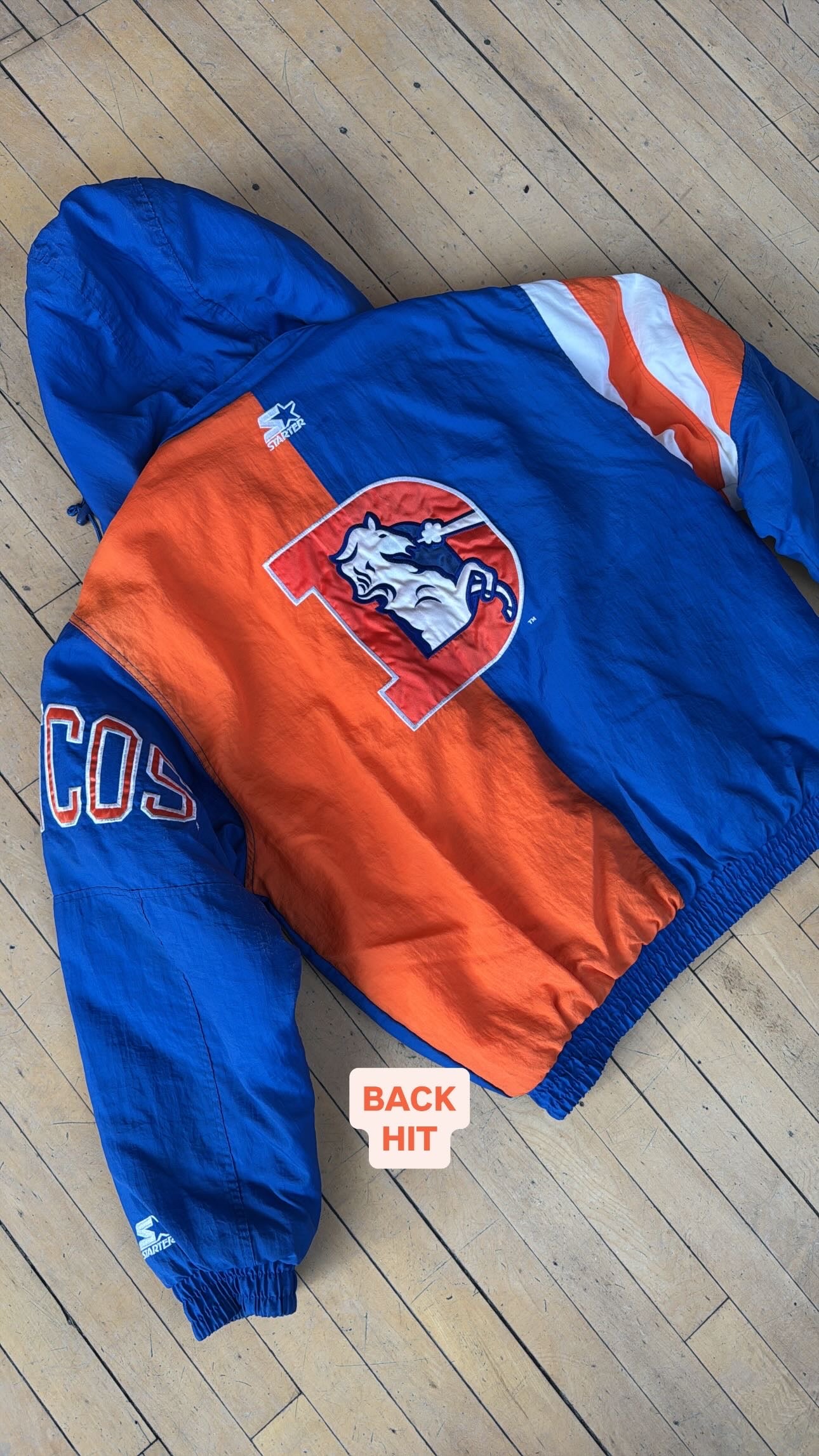 VINTAGE DENVER BRONCOS FULL ZIP STARTER JACKET (L)