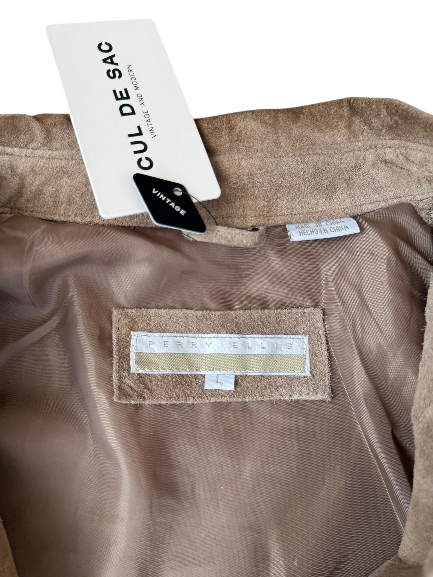 VINTAGE PERRY ELLIS SUEDE JACKET (L)