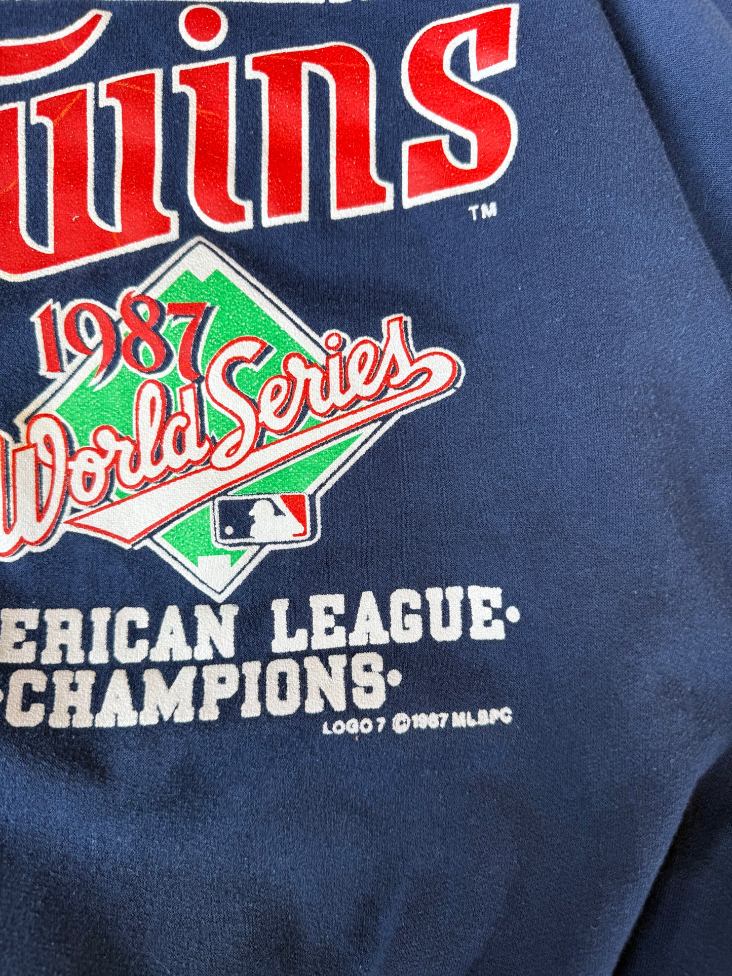 1987 VINTAGE MN TWINS LOGO 7 CREW (M/L)