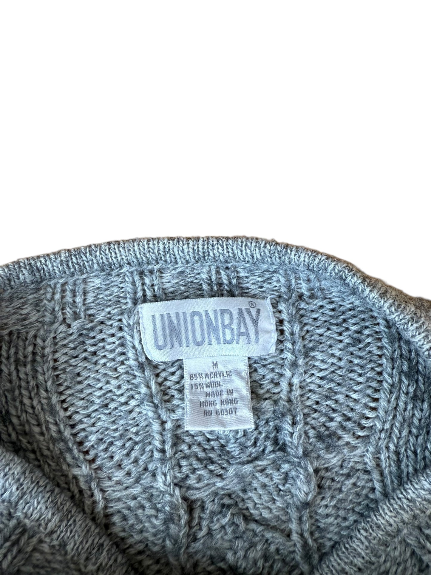 VINTAGE WOOL BEND CABLE KNIT SWEATER (M)