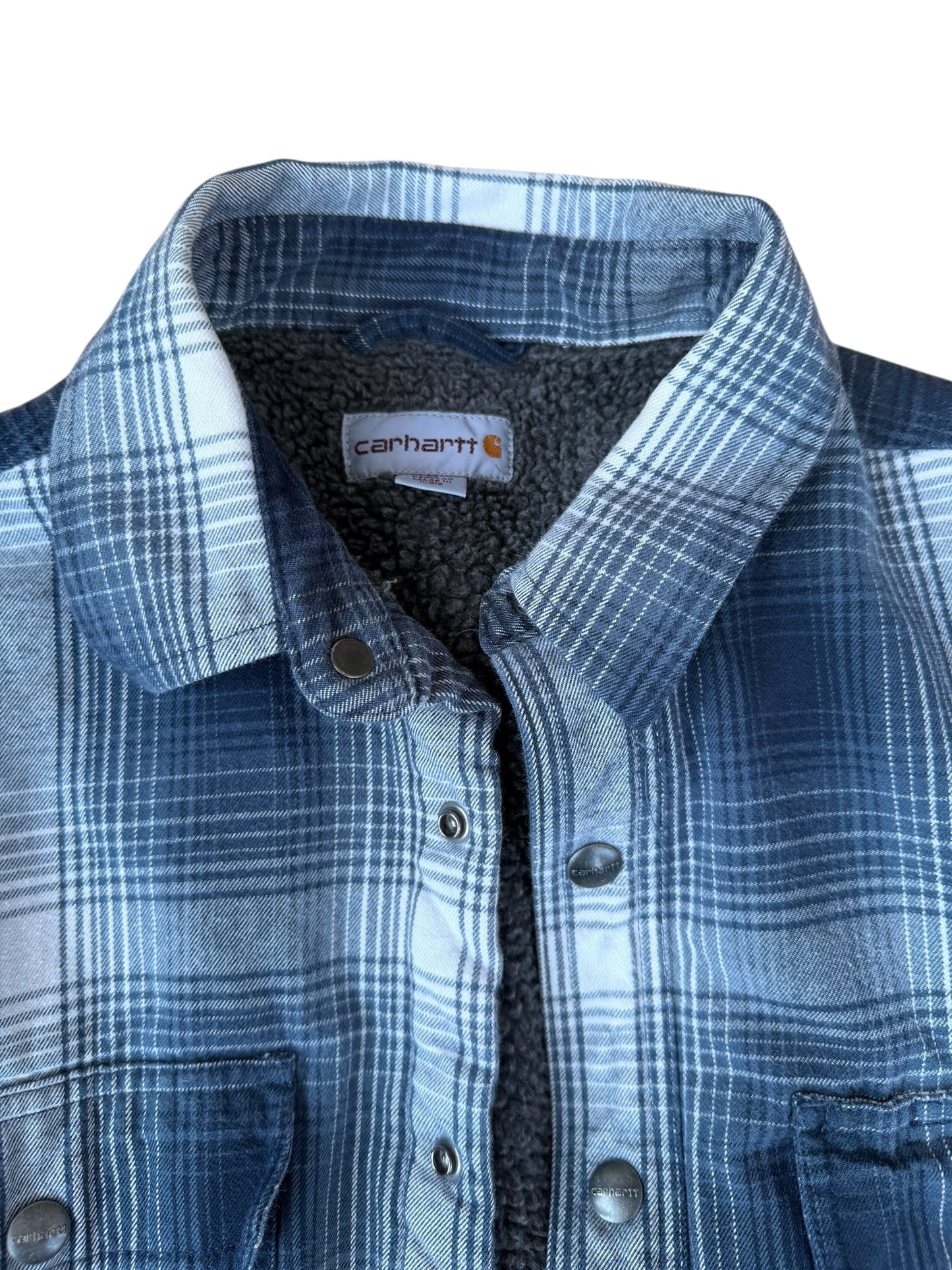 Y2K VINTAGE CARHARTT FLANNEL SHERPA LINED BUTTON UP (M)