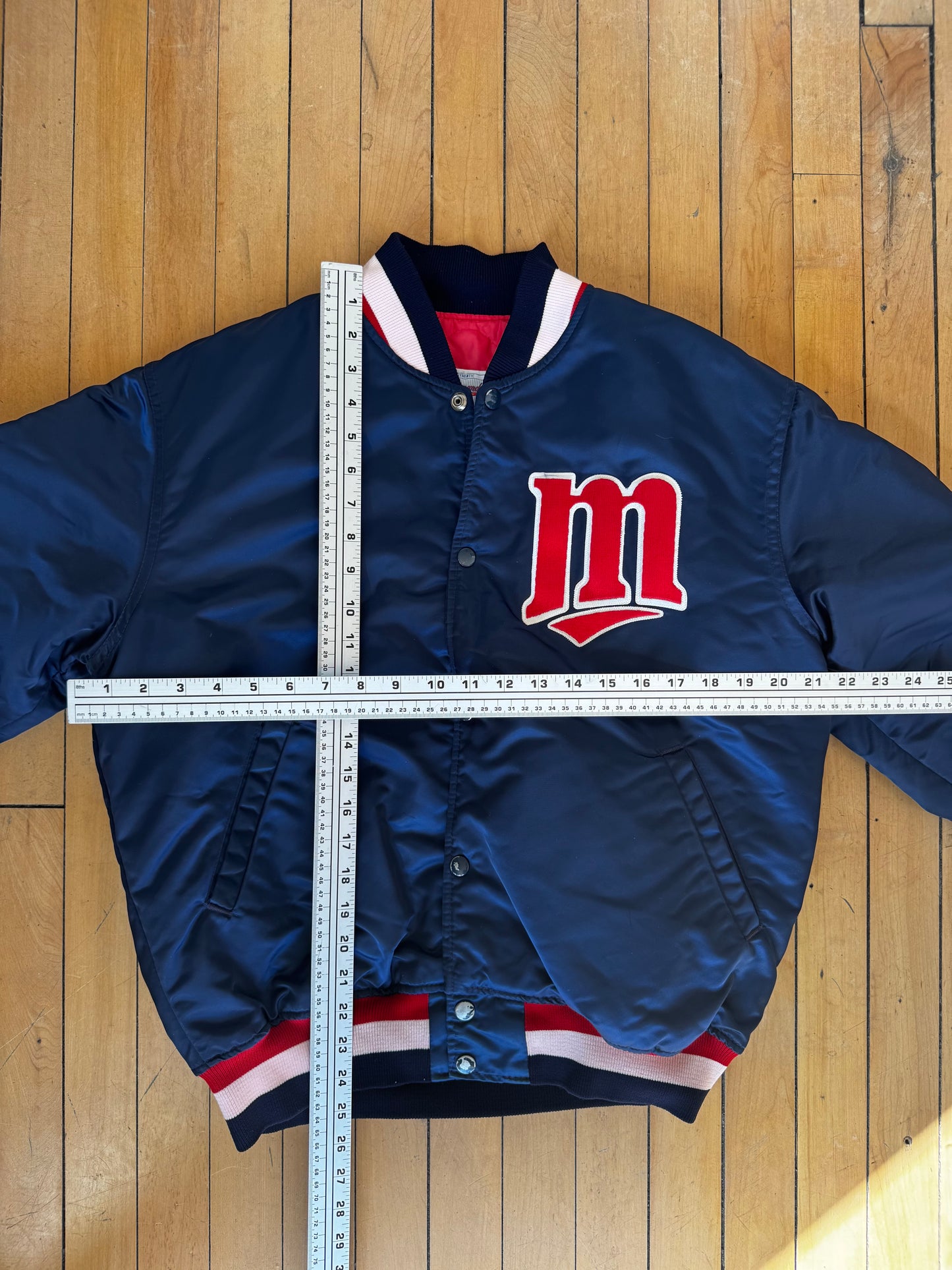 VINTAGE MINNESOTA TWINS SATIN BOMBER JACKET (L)