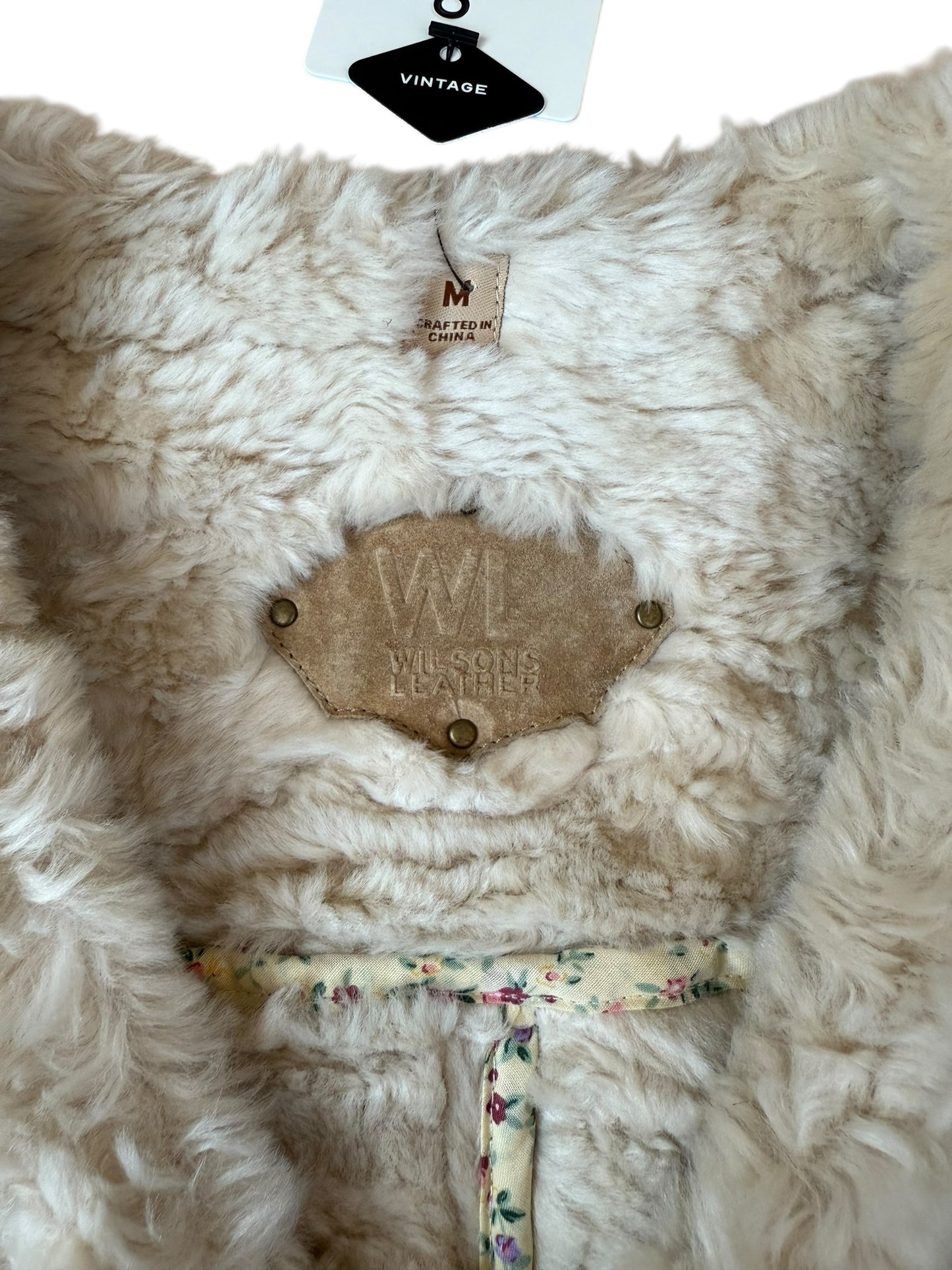 WILSON'S LEATHER SUEDE FUR TOGGLE VEST (M)