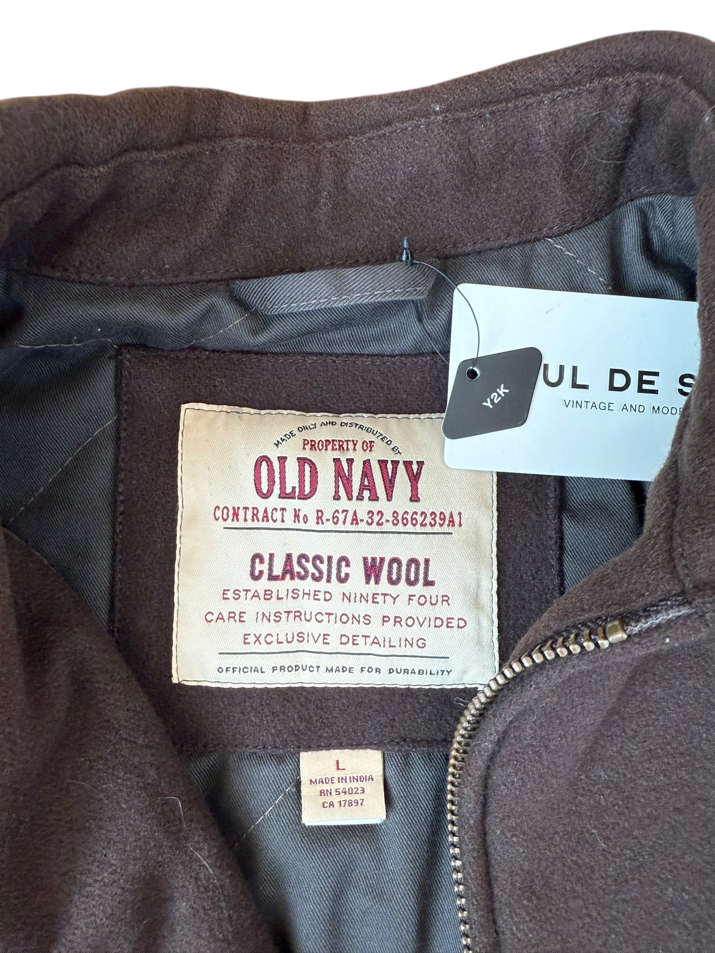 Y2K VINTAGE OLD NAVY WOOL BOMBER JACKET (L)