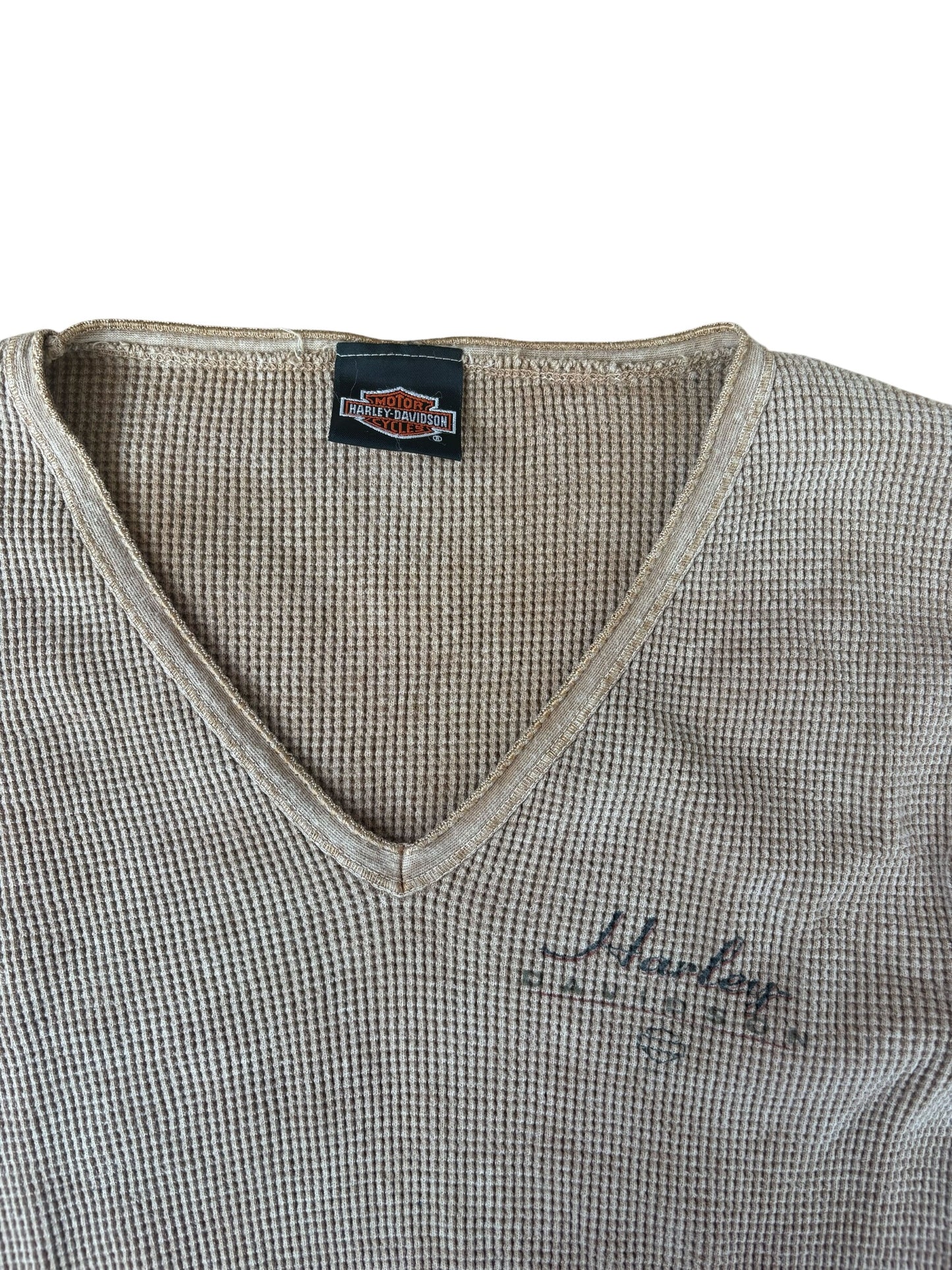 Y2K VINTAGE HARLEY DAVIDSON BROWN THERMAL (L)