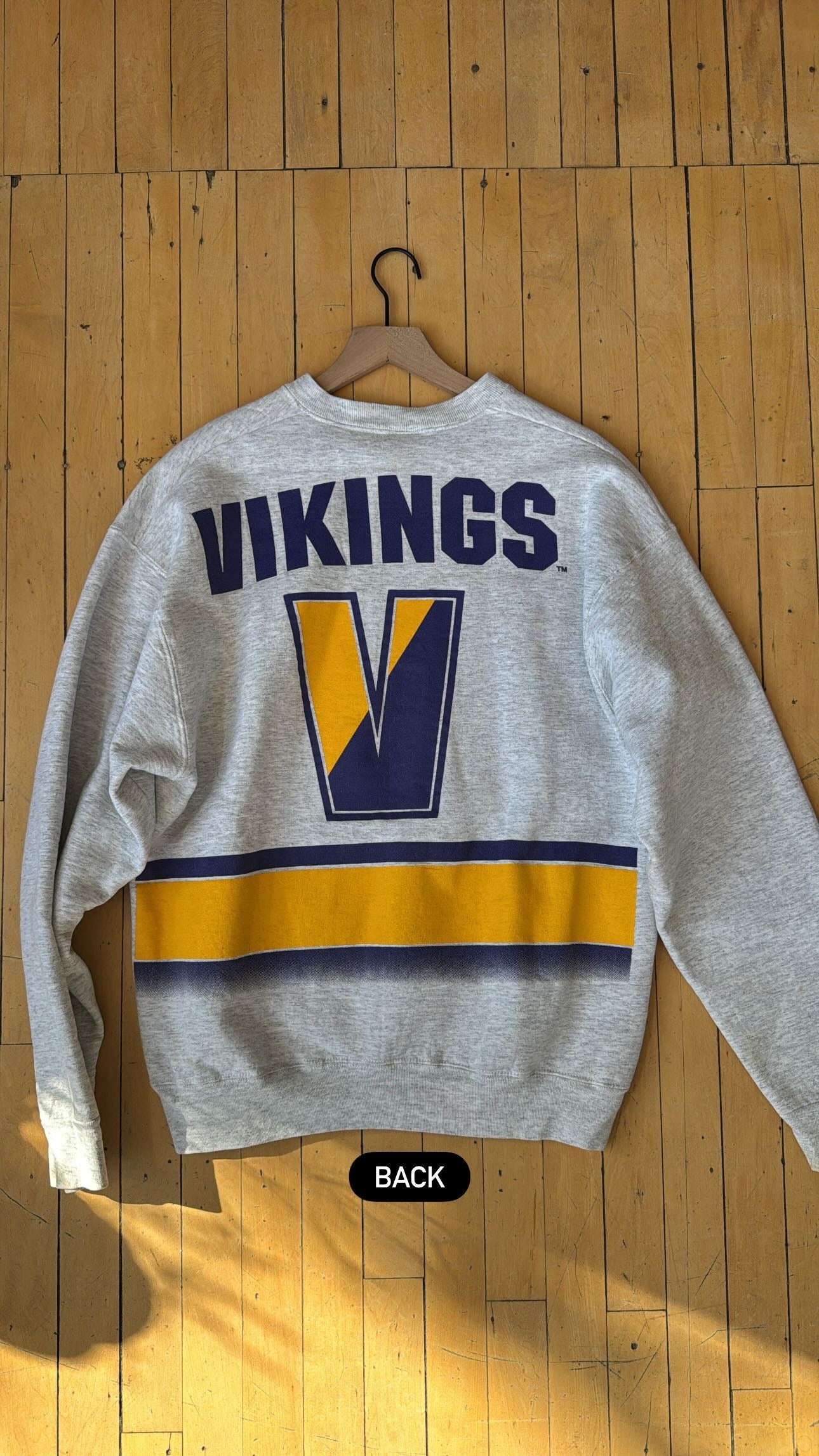 VINTAGE DOUBLE SIDED VIKINGS HEAVYWEIGHT CREW (XL)