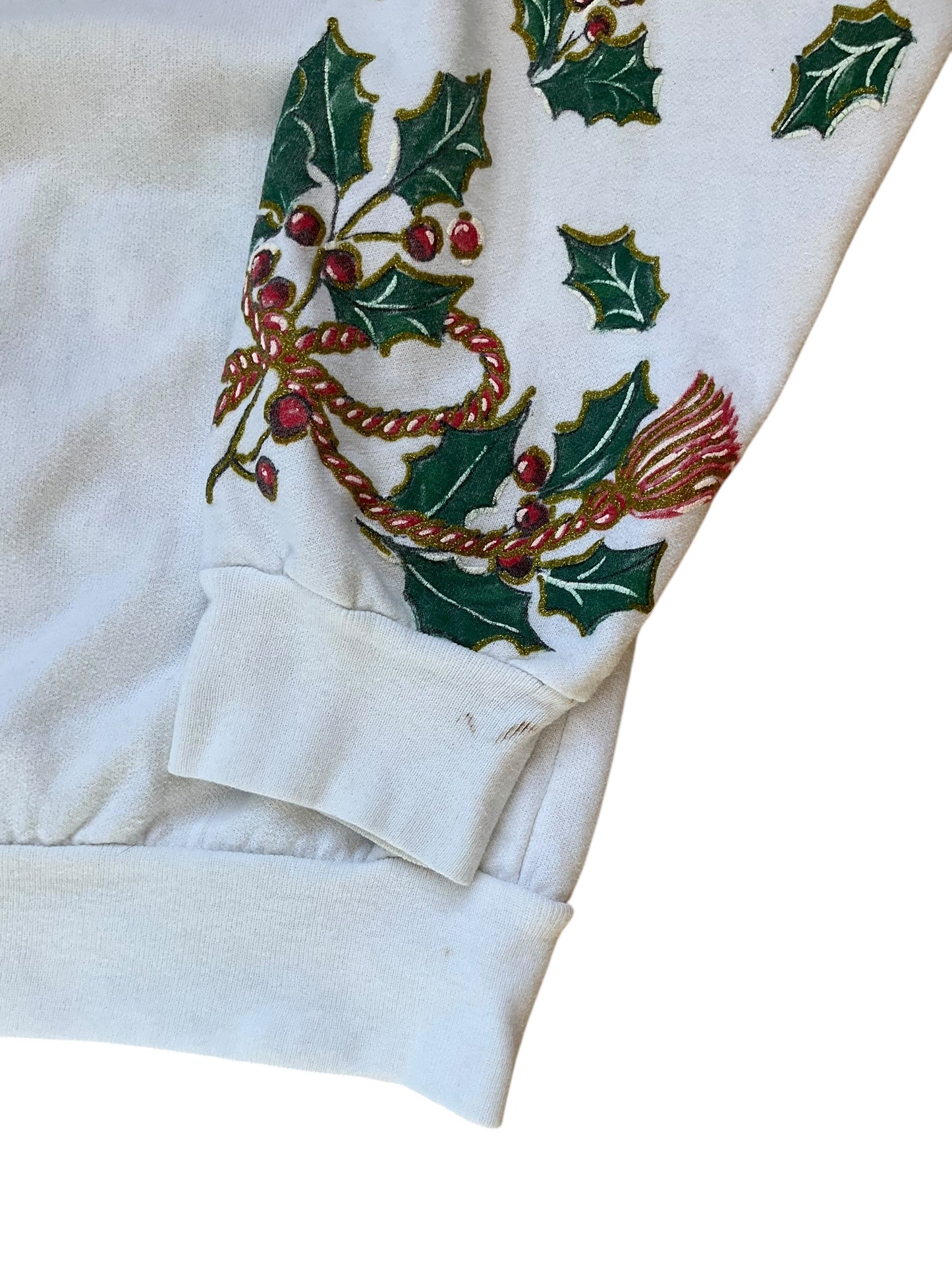 VINTAGE HOLIDAY TIME RAISED PRINT SANTA CREWNECK (XL)
