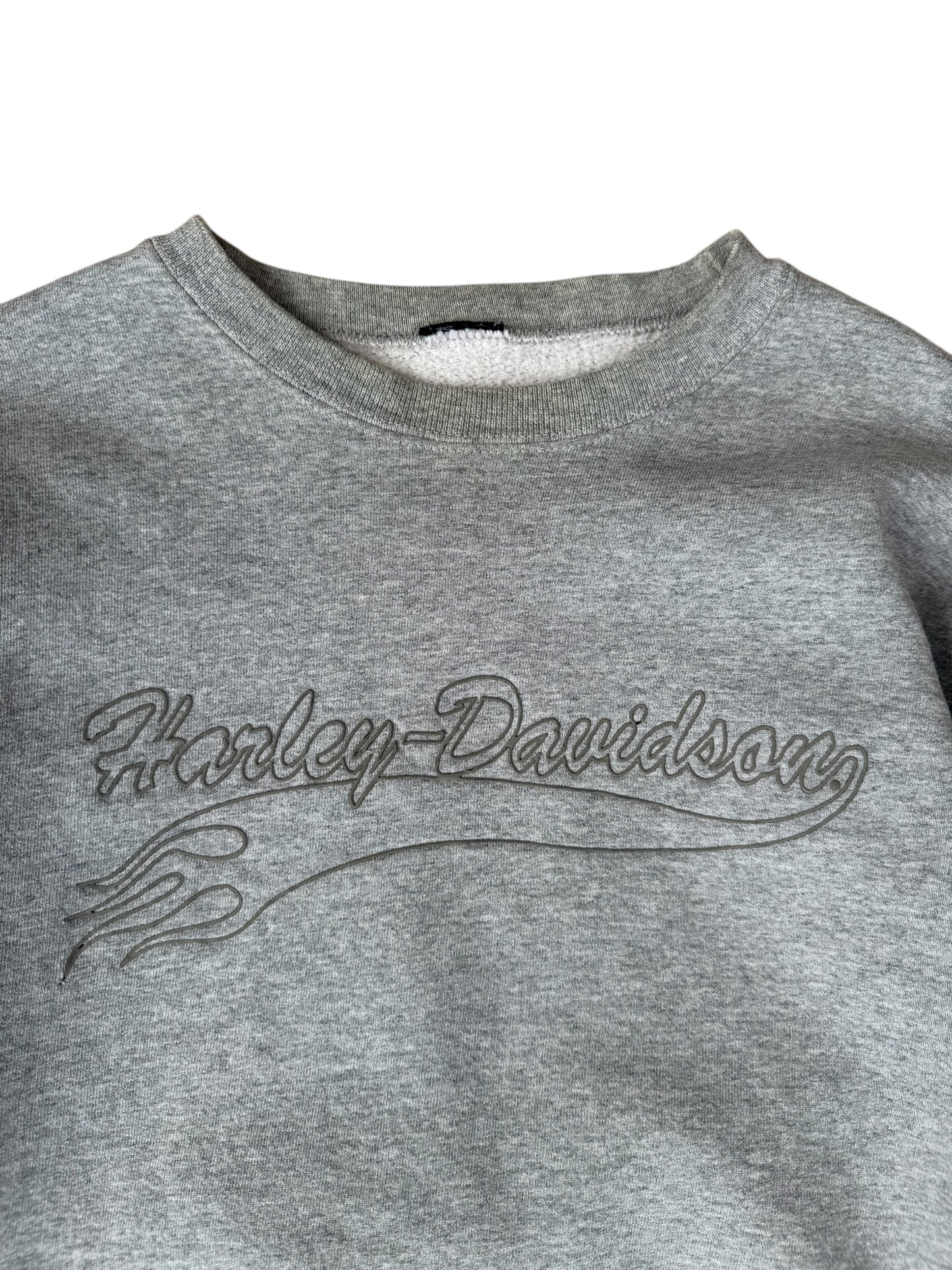 HARLEY DAVIDSON EMBROIDERED FLAME CREWNECK (S/M)