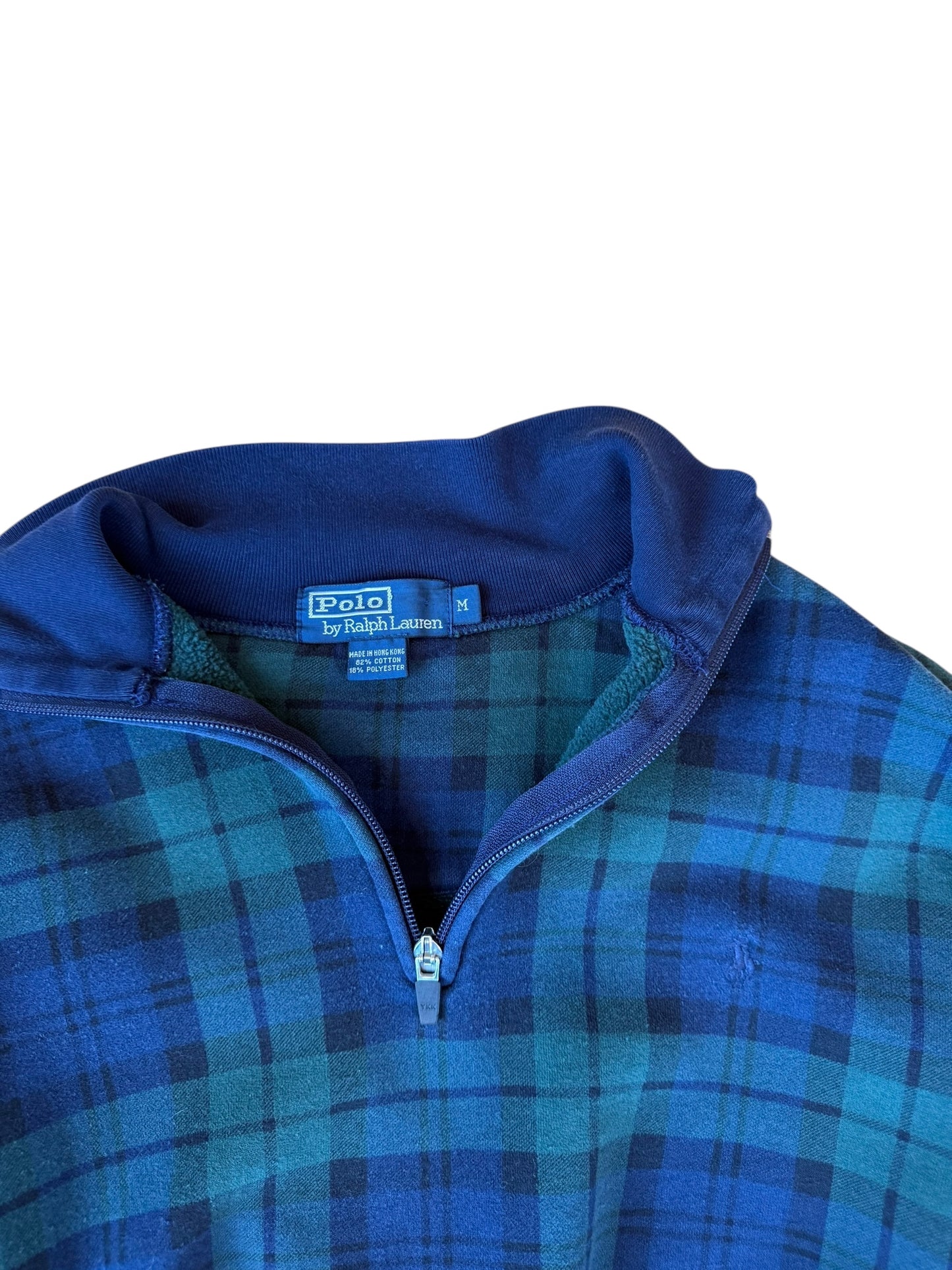 Y2K VINTAGE POLO PLAID PULLOVER (M)