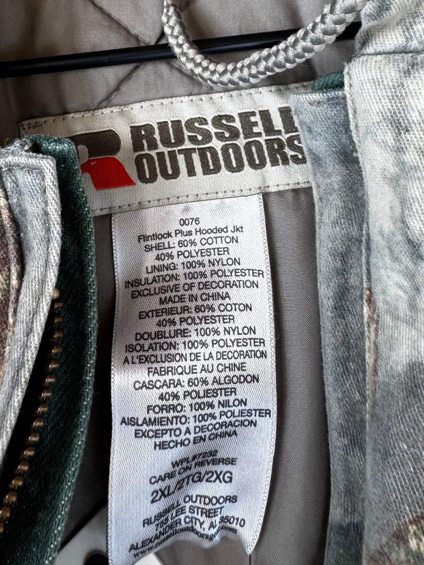 MOSSY OAK WASHED CAMO FLINTLOCK PLUS HOODED JACKET (XXL)