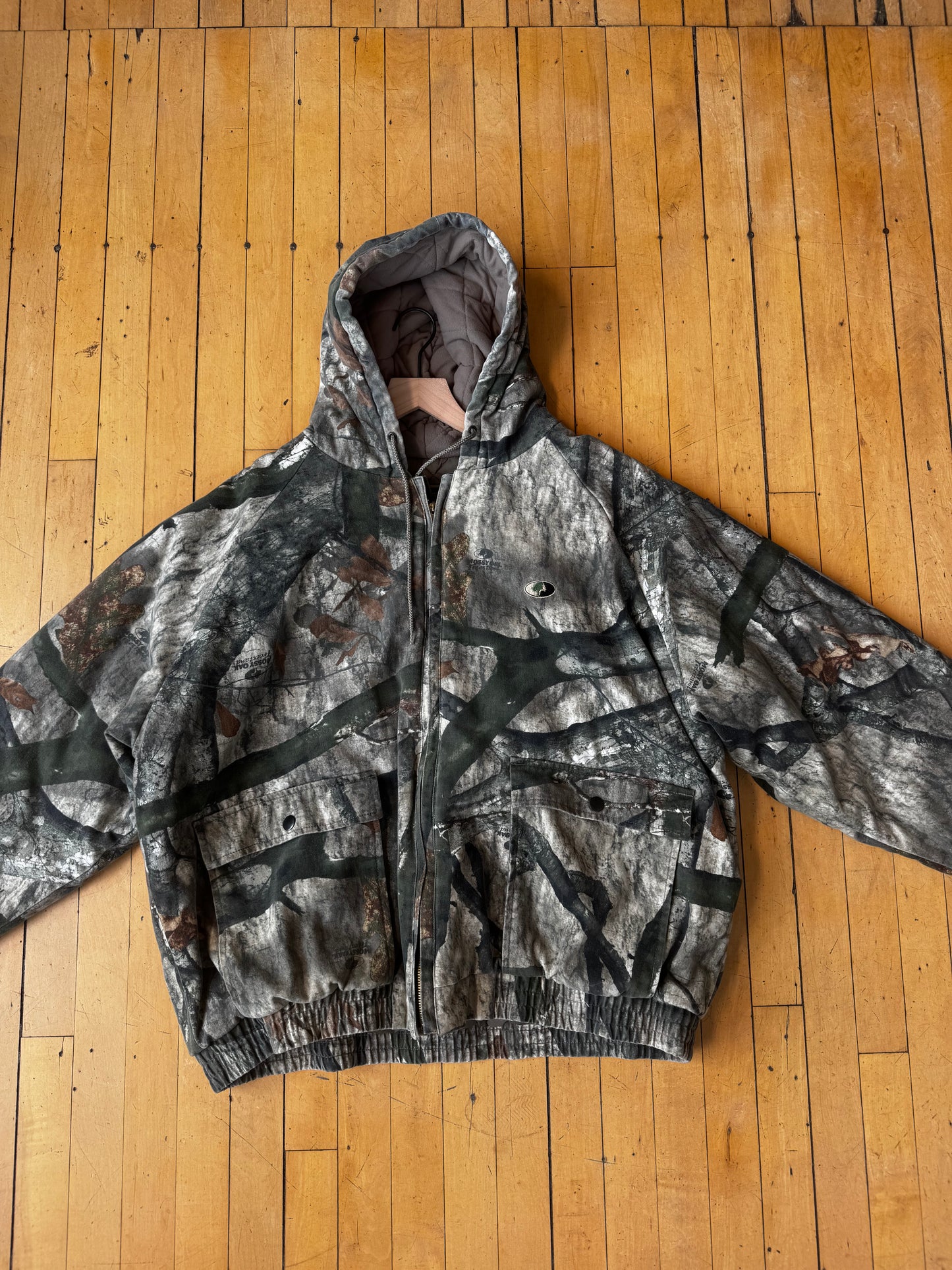 MOSSY OAK WASHED CAMO FLINTLOCK PLUS HOODED JACKET (XXL)