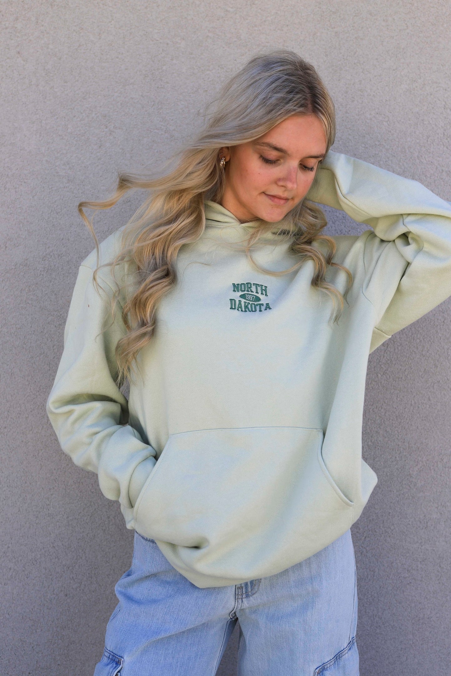 NORTH DAKOTA RETRO EMBROIDERED HOODIE