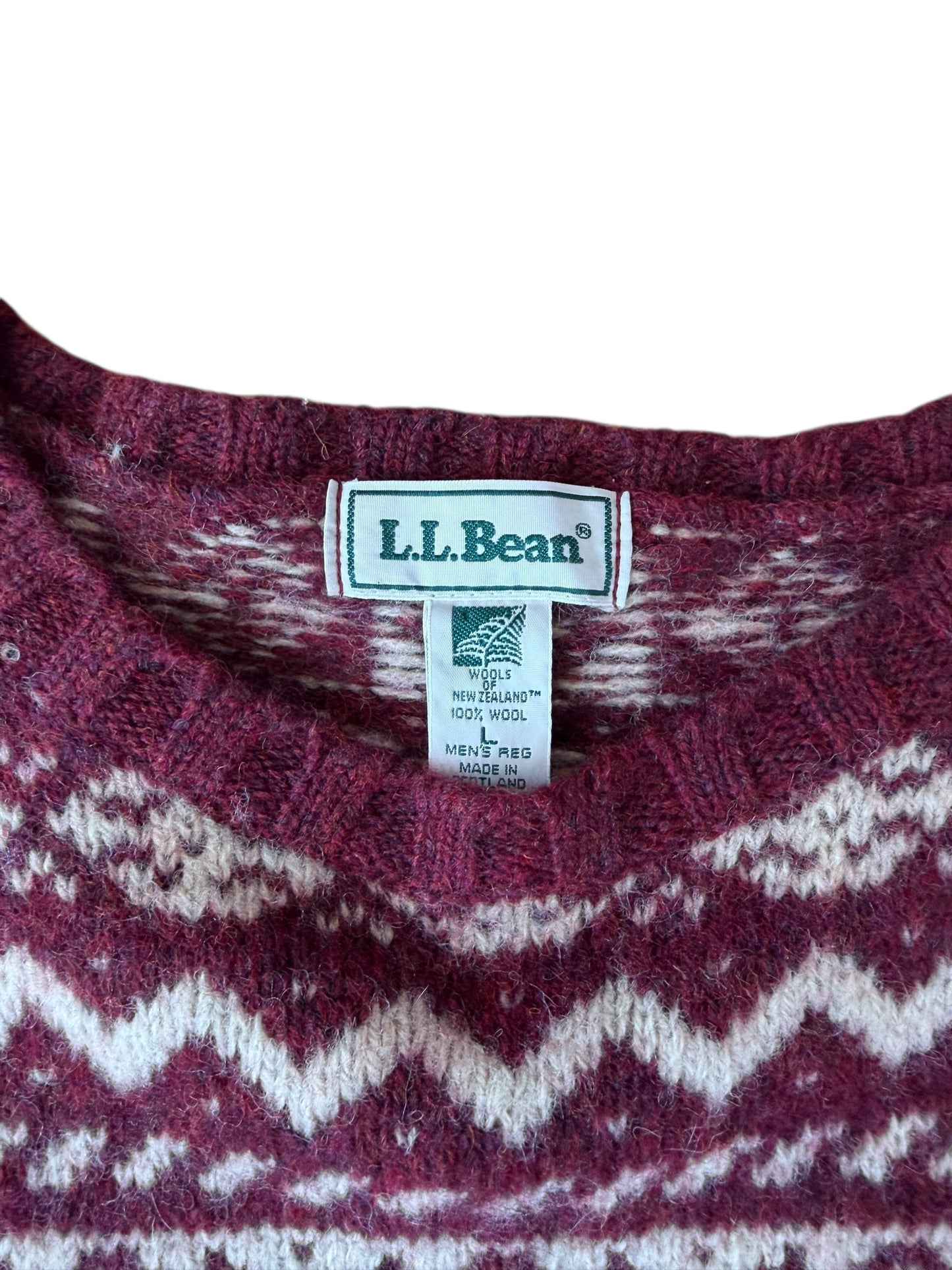 VINTAGE LL BEAN FAIR ISLE WOOL SWEATER (L)