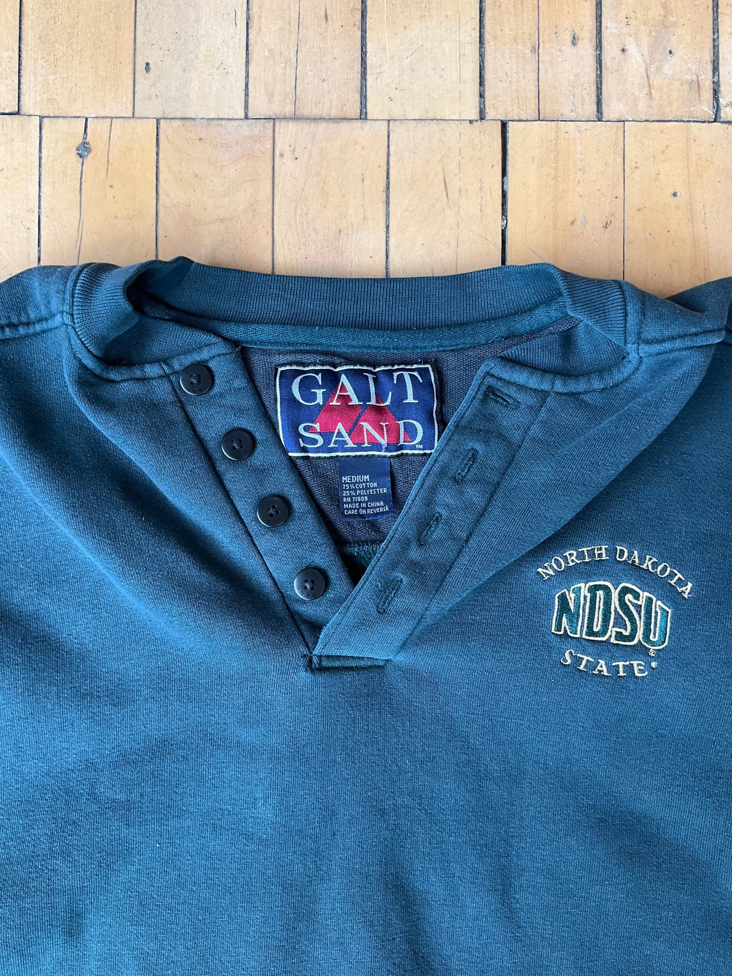 VINTAGE HEAVYWEIGHT NDSU HENLEY PULLOVER (M)