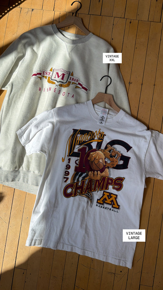 VINTAGE MINNESOTA GEAR FOR SPORTS FUZZY CREW (XXLT)