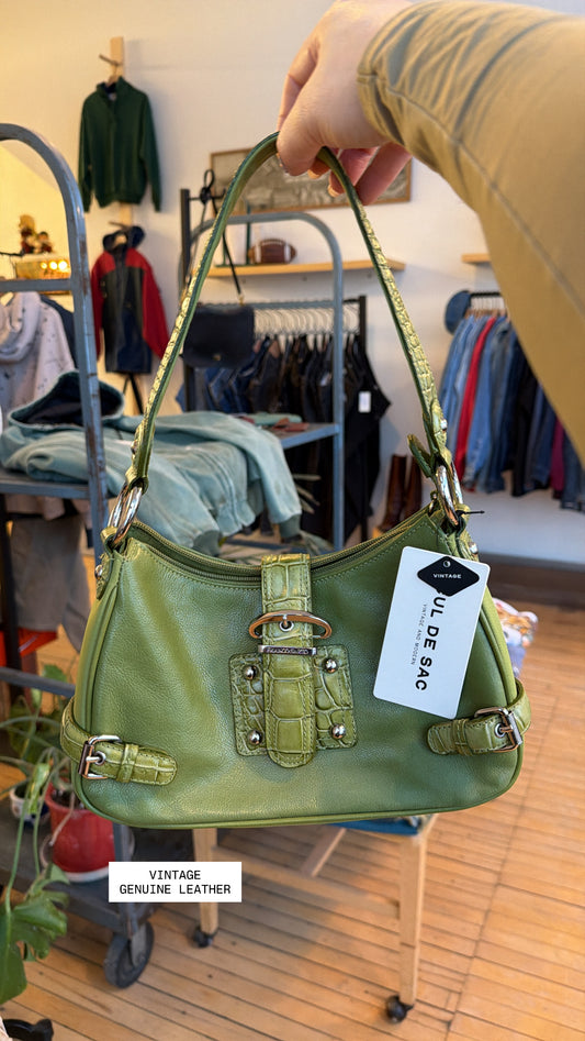 VINTAGE FRANCO SARTO GREEN SHOULDER BAG