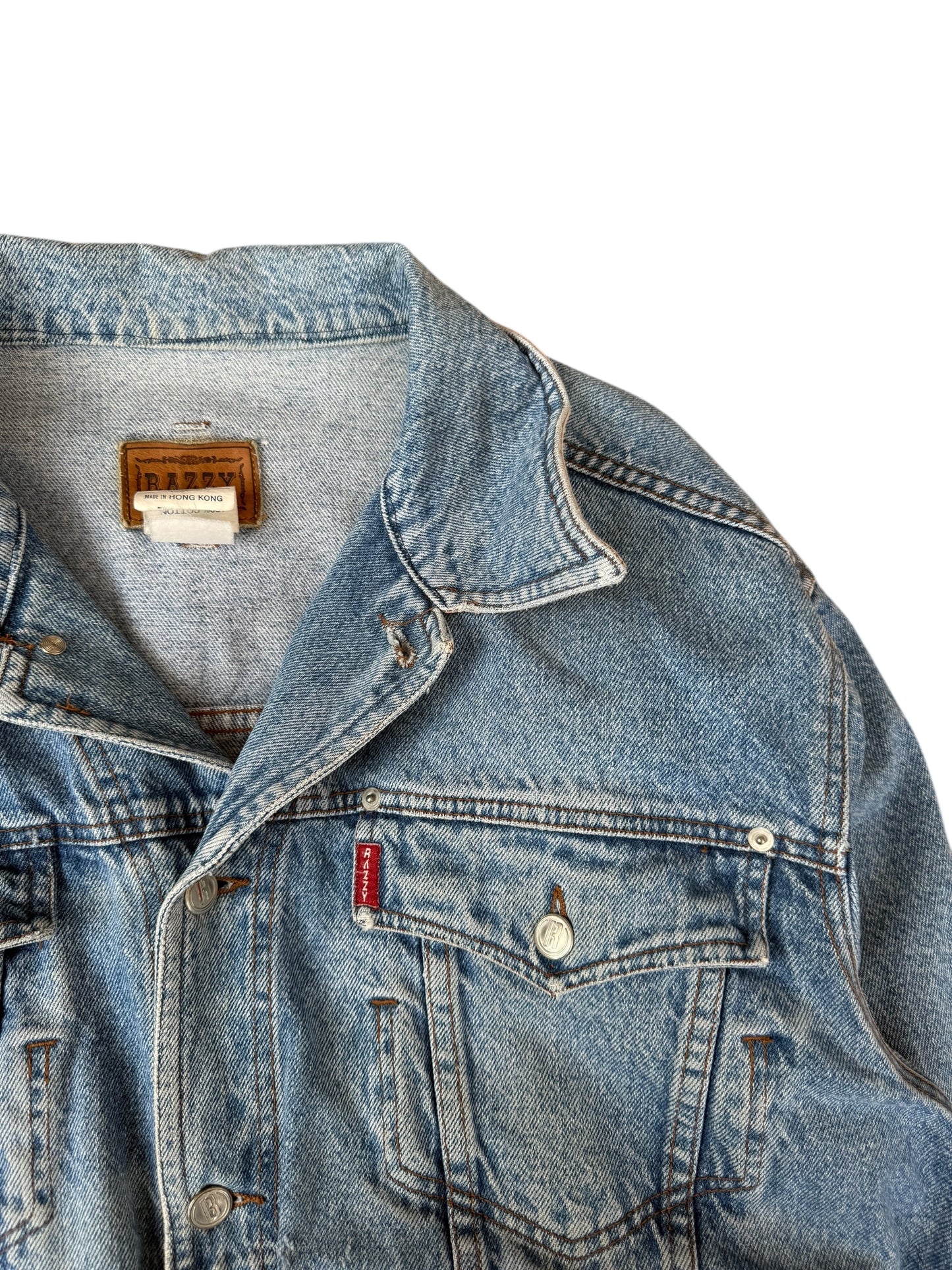 VINTAGE RAZZY DENIM TRUCKER JACKET (XL)