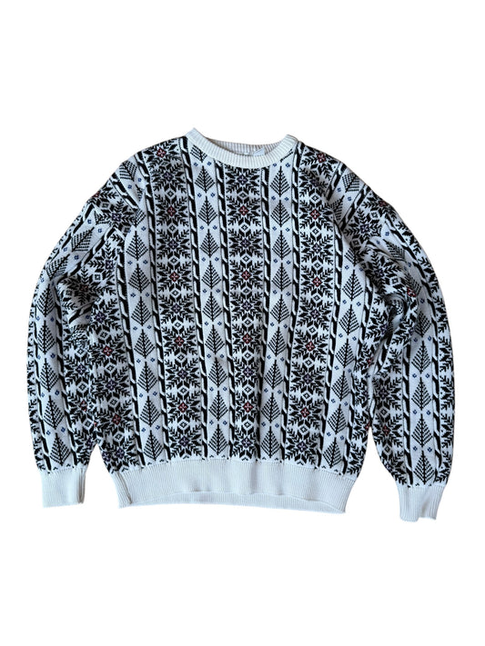VINTAGE CLAIBORNE COTTON NORDIC PATTERN SWEATER (XL)