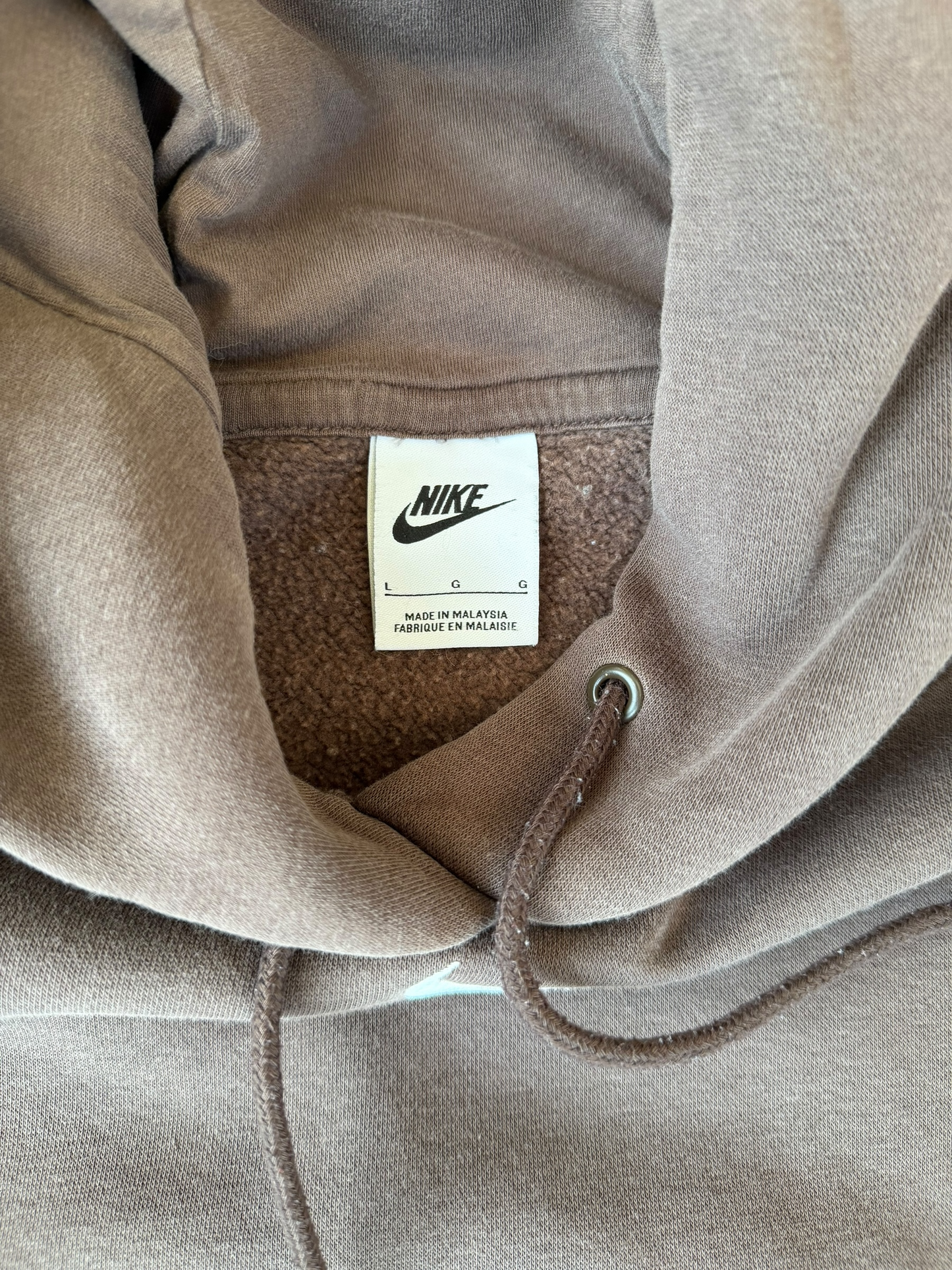 NIKE CENTER SWOOSH BROWN HOODIE (L)