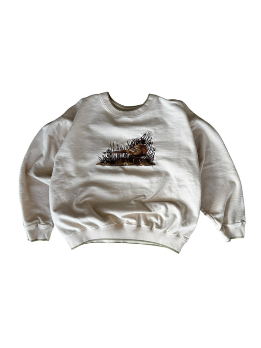 VINTAGE PHEASENT EMBROIDERED CREW (L)