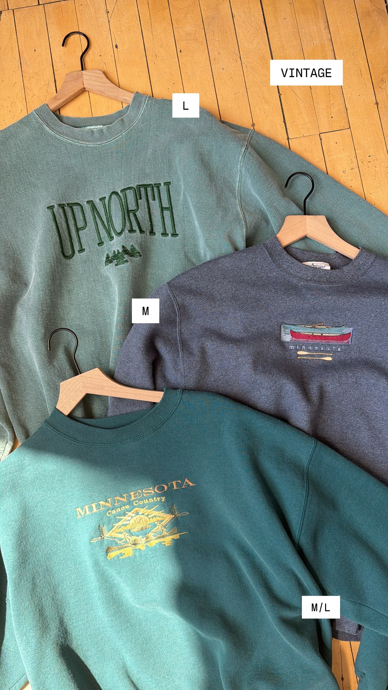 VINTAGE MINNESOTA CANOE COUNTRY EMB. CREW (XL/XXL)