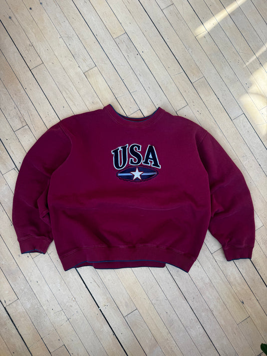 VINTAGE C & B USA CHENILLE CREW (L)