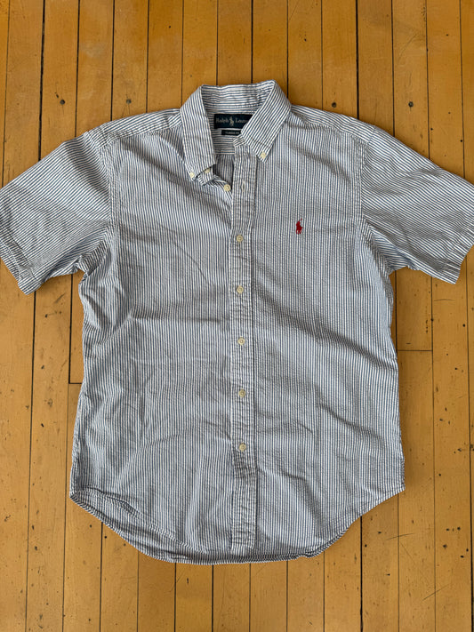RALPH LAUREN PREPSTER CLASSIC FIT SEERSUCKER SHIRT (M)