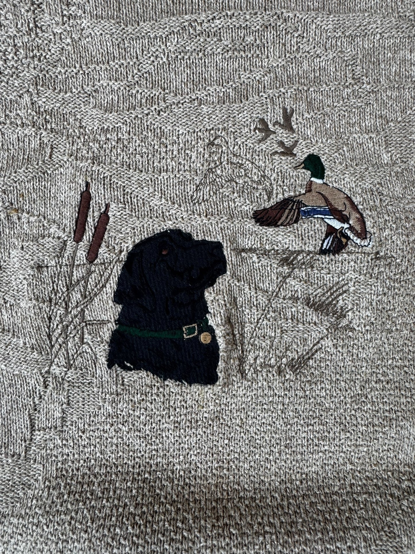 VINTAGE BLACK LAB MALLARD EMB. COTTON SWEATER (XL)