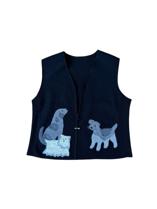 VINTAGE WOOL PUPPIES VEST (M/L)