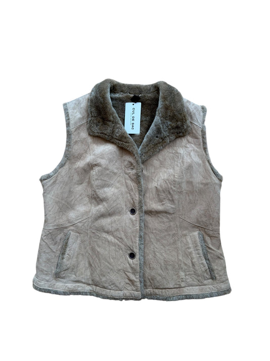 EDDIE BAUER GENUINE SUEDE + FAUX FUR VEST (XL)
