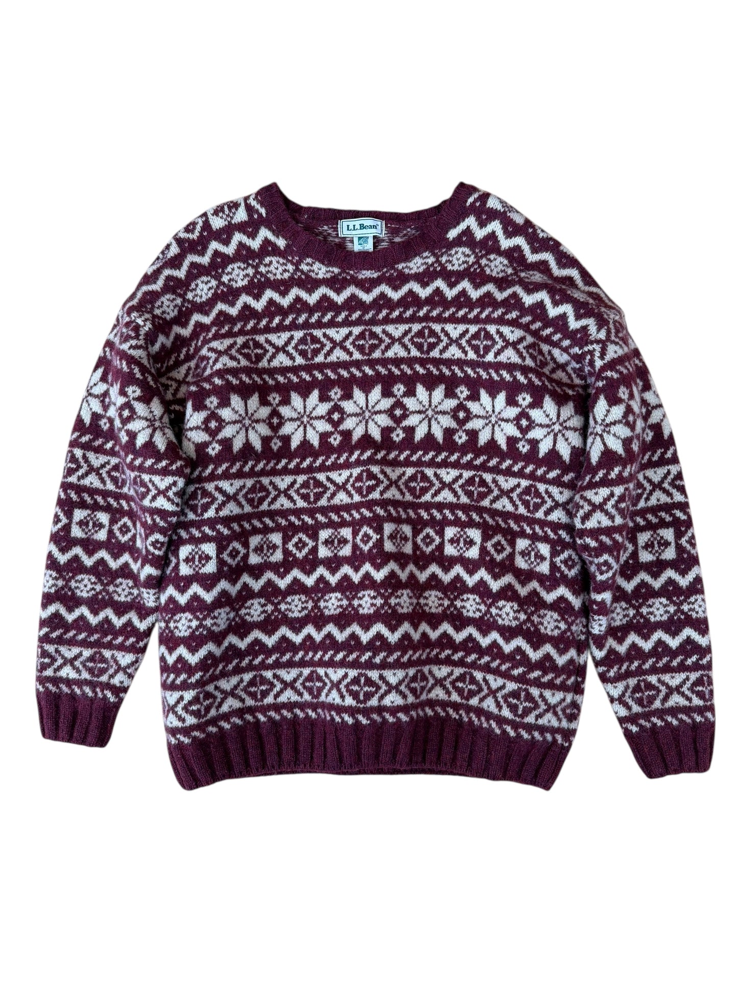 VINTAGE LL BEAN FAIR ISLE WOOL SWEATER (L)