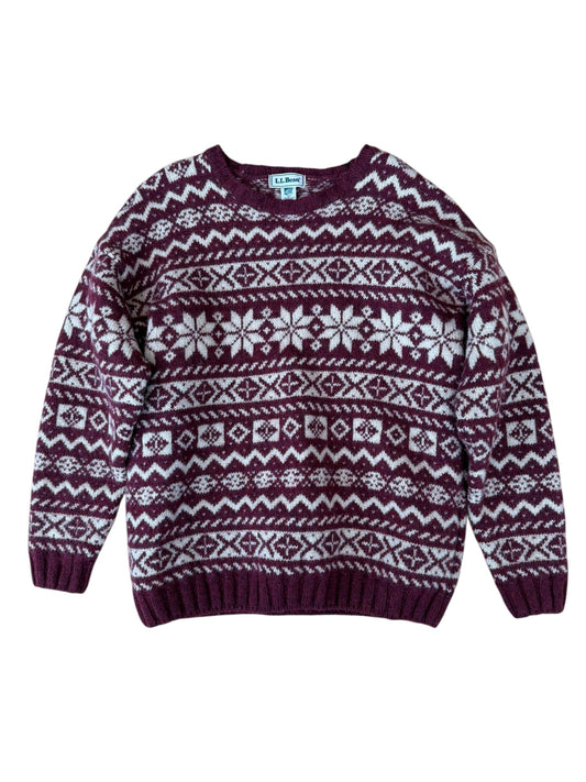 VINTAGE LL BEAN FAIR ISLE WOOL SWEATER (L)