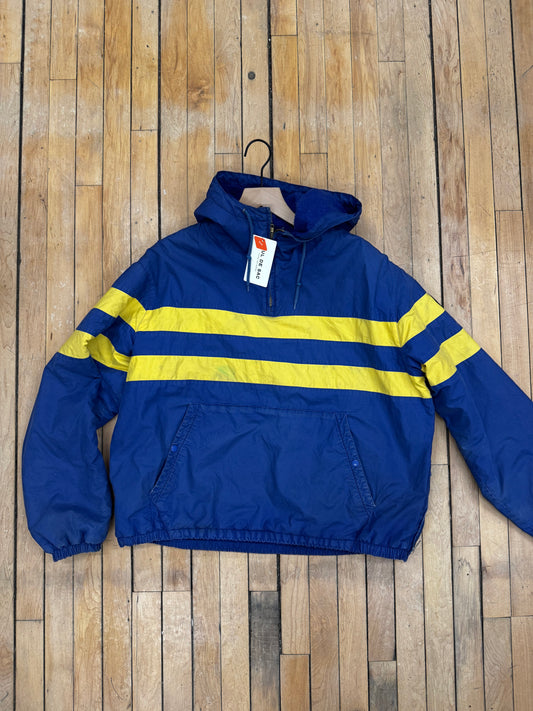 VINTAGE POLO BLUE/YELLOW ANORAK JACKET (L)