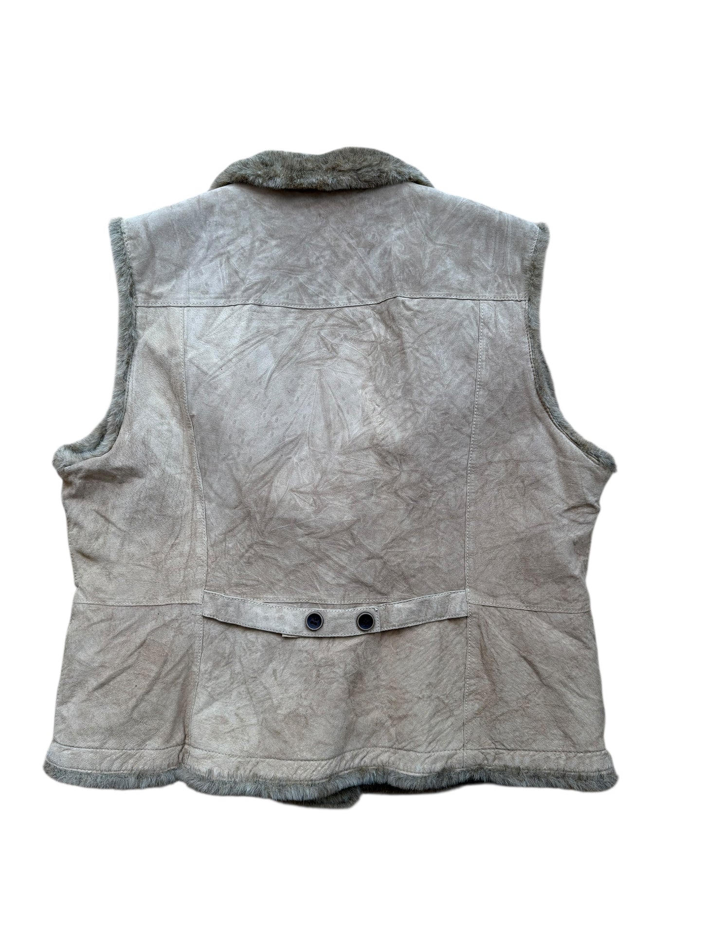EDDIE BAUER GENUINE SUEDE + FAUX FUR VEST (XL)