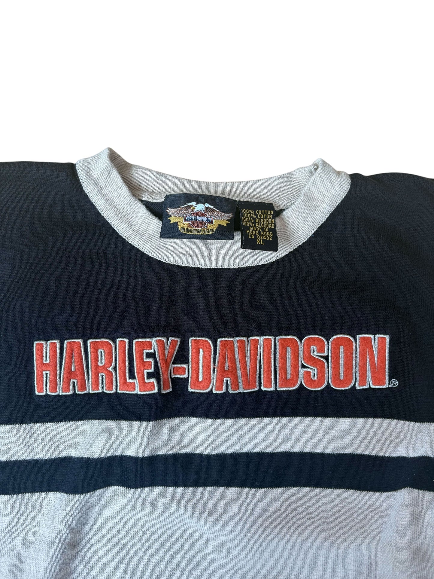 Y2K VINTAGE HARLEY DAVIDSON SPELLOUT SWEATER (XL)