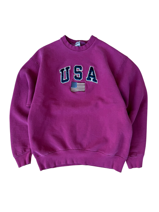 VINTAGE USA FLAG CREWNECK (XL)