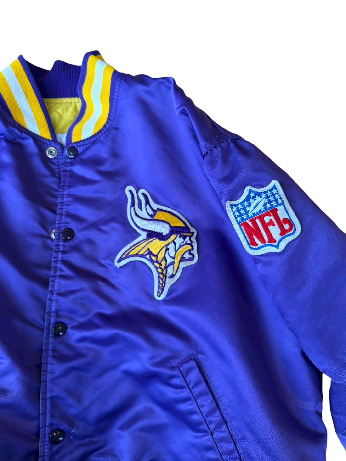 VINTAGE STARTER MN VIKINGS SATIN BOMBER (XL)