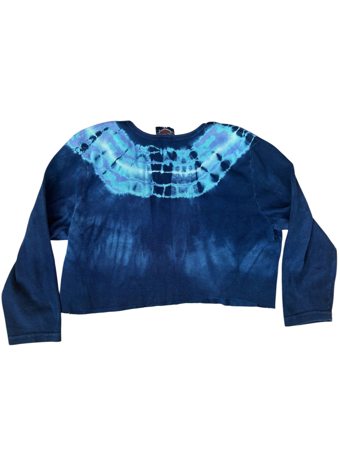 Y2K VINTAGE HARLEY DAVIDSON BLUE/PURPLE TIE DYE TOP (XXL)