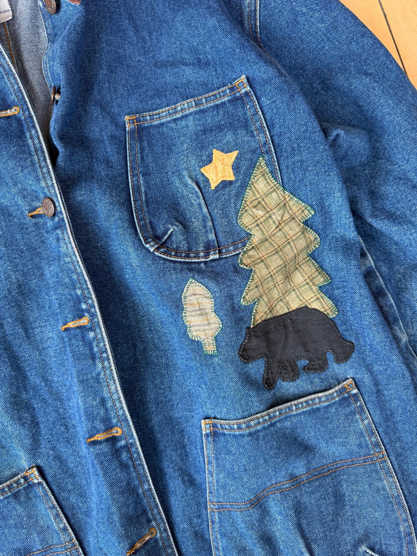 VINTAGE CUSTOM PATCHWORK CHORE COAT (XL)